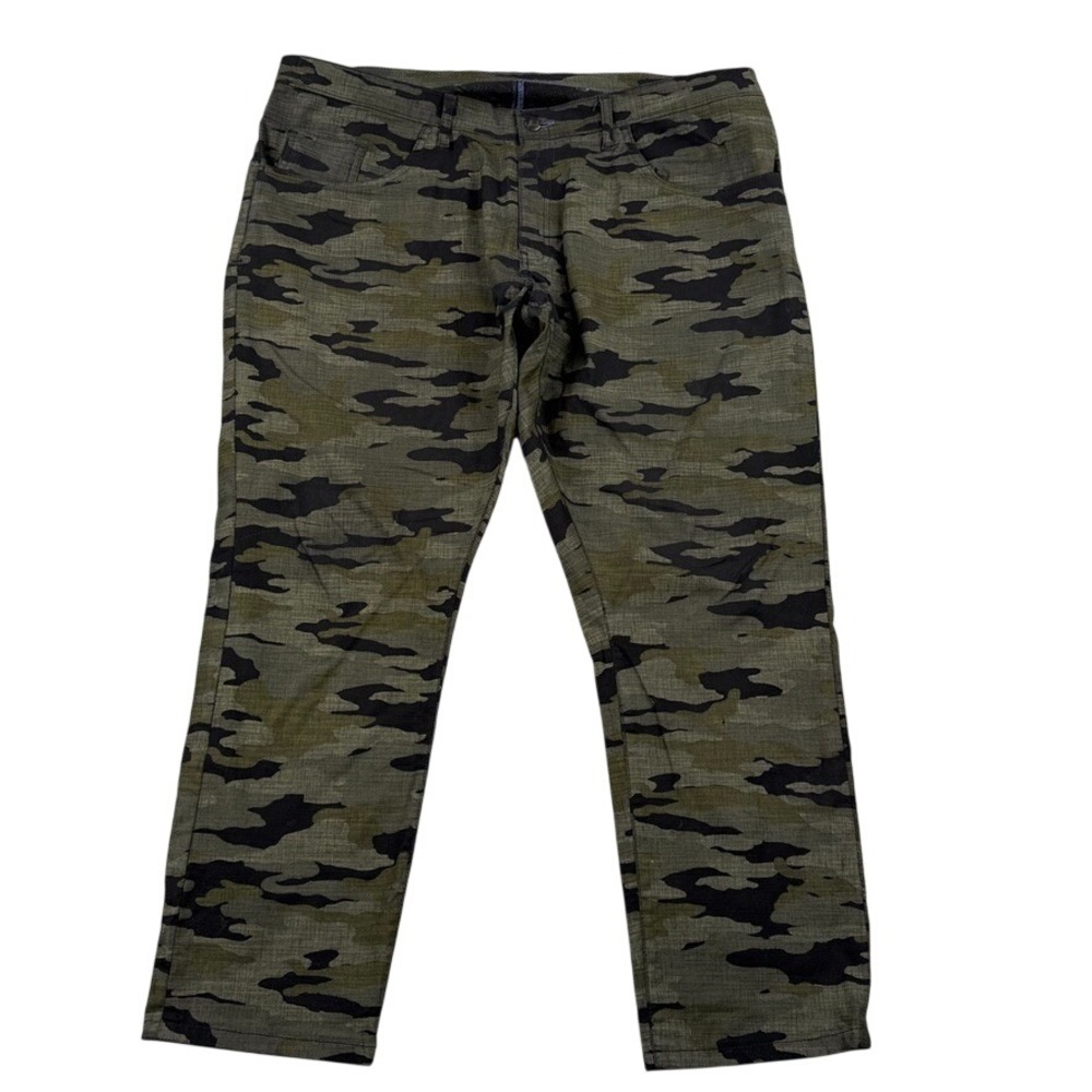 Tom James Blue Delta Jeans Mens 40x27 Green Denim Pants Camo Made USA Stretch